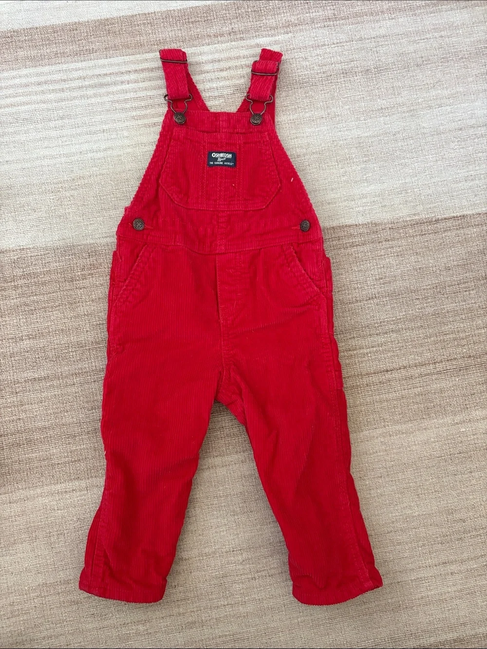 OshKosh B'gosh Bright Red Corduroy Overalls for Kids